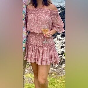 Misa Los Angeles Pink Floral Mini Dress